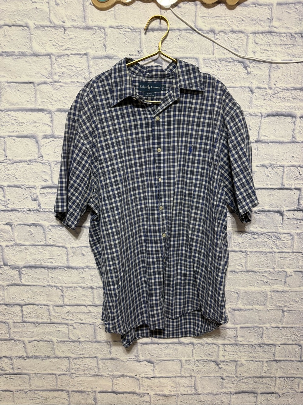 Ralph Lauren Blake Plaid Short Sleeve Button-Down Cotton Shirt Men's XL
Polo Ral